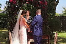 Cerimónia do casal na passada quinta-feira