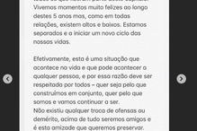 Comunicado de Vanessa Martins