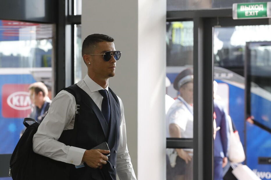 Cristiano Ronaldo no aeroporto de Moscovo