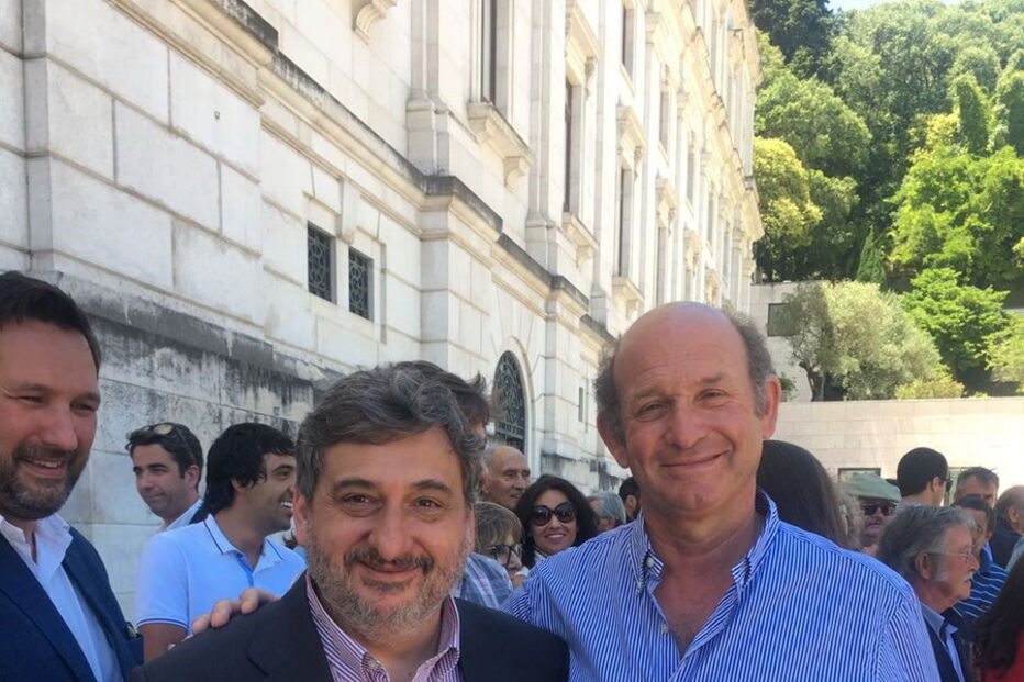 Luís Campos Ferreira, deputado do PSD, e o cavaleiro António Ribeiro Telles