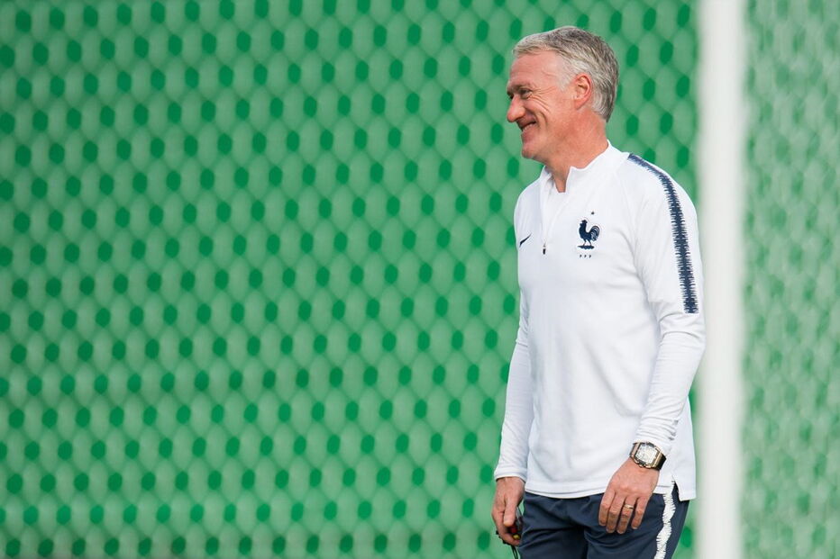 Didier Deschamps num dos treinos para o Mundial
