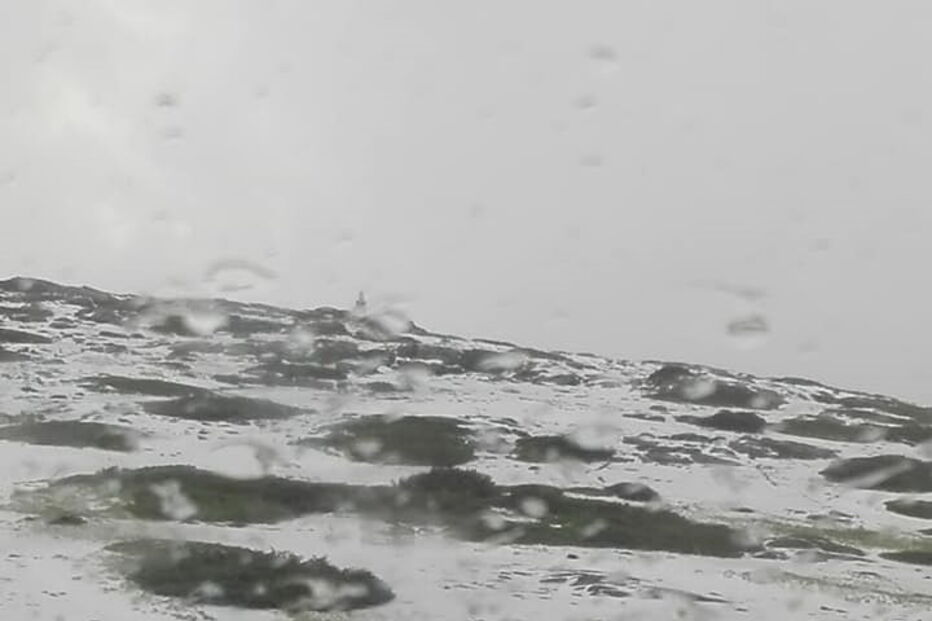 Granizo na Serra da Estrela em Julho