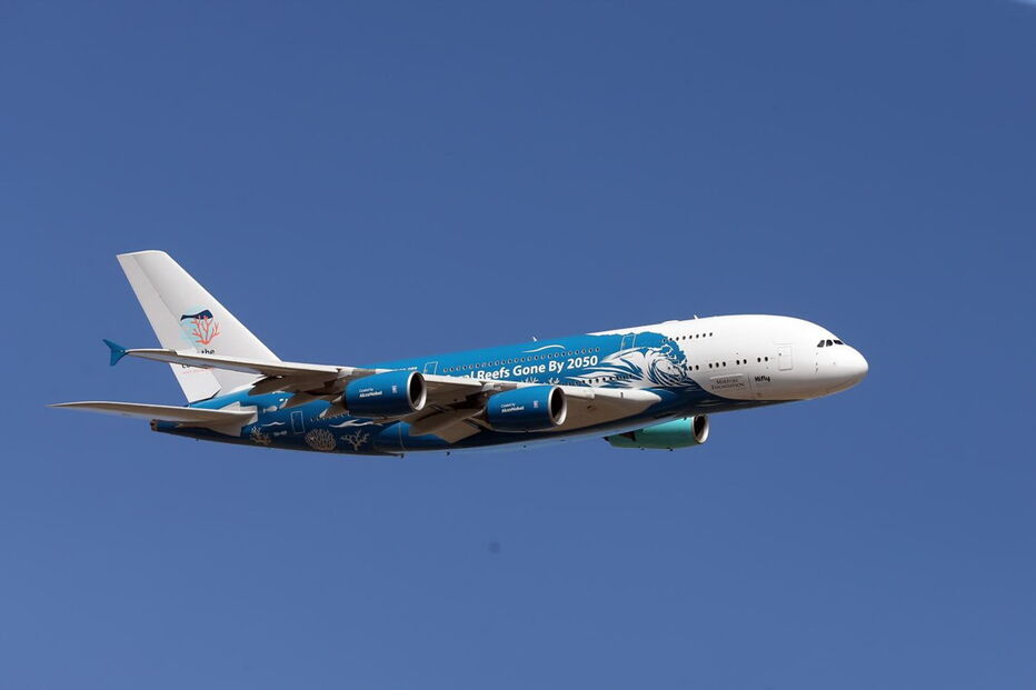 A380 no momento da aterragem no Aeroporto de Beja