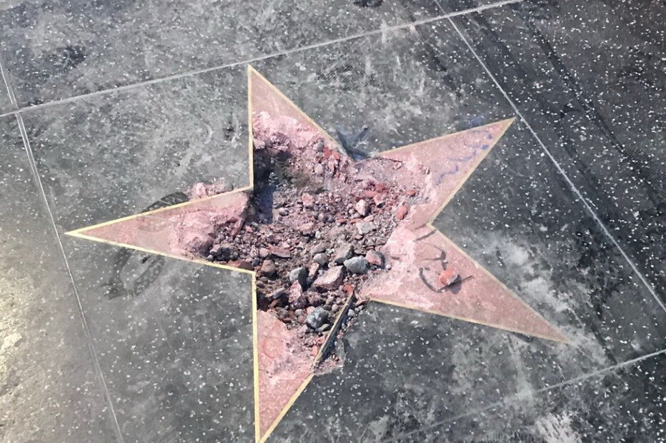 Estrela de Donald Trump foi vandalizada na Walk of Fame em Hollywood