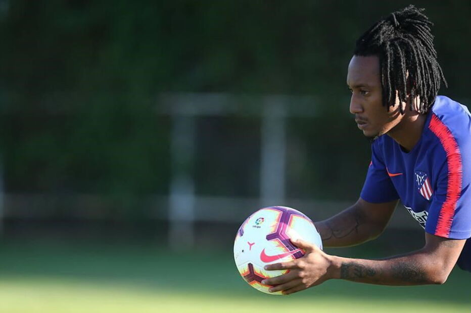 Galson Martins num treino do Atlético de Madrid