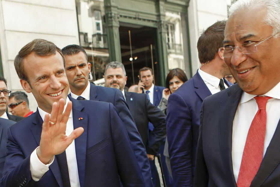 Macron passeou em Lisboa com António Costa