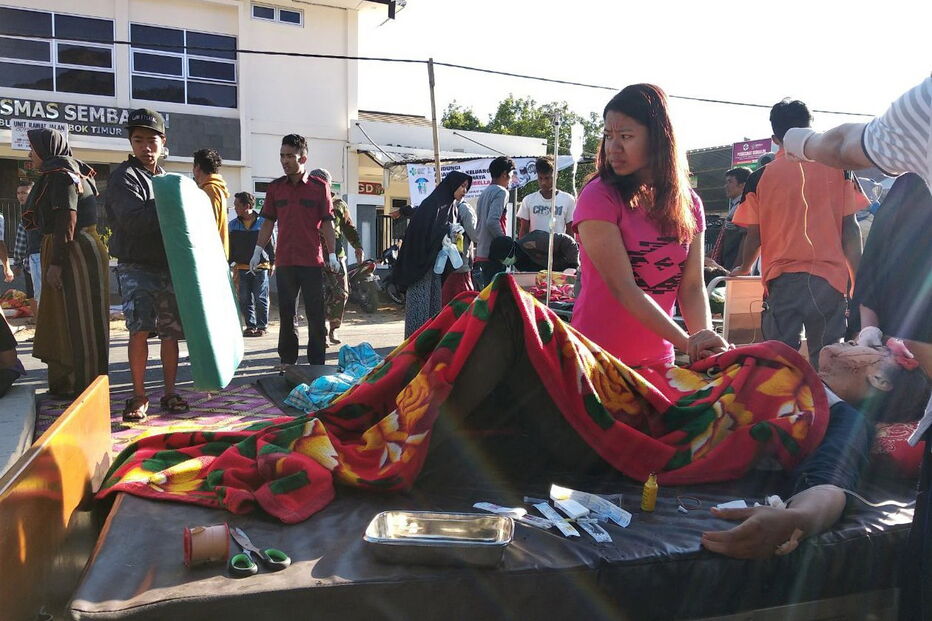 Sismo em Lombok, Indonésia