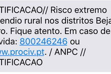 Proteção Civil envia pela primeira vez SMS de alerta e engana-se