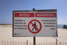 Obras em curso na praia da Fuseta-Mar