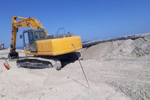 Obras em curso na praia da Fuseta-Mar