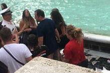 Imagens da agressão junto à fonte romana