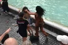 Imagens da agressão junto à fonte romana