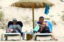 O presidente tomou alguns banhos de sol 