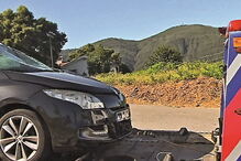Vítima chocou com este carro quando se desviava do grupo de peregrinos que seguia para a romaria