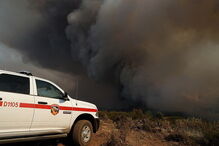 Nuvem de fumo dos incêndios, na Califórnia