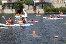 Marcelo na Praia das Rocas, em Castanheira de Pera