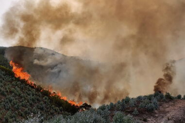Bombeiros combatem incêndio na Serra de Monchique