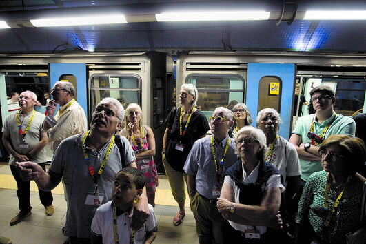 Grupo visitou ontem a estação Parque, na linha azul, numa iniciativa no âmbito dos 70 anos do Metro de Lisboa