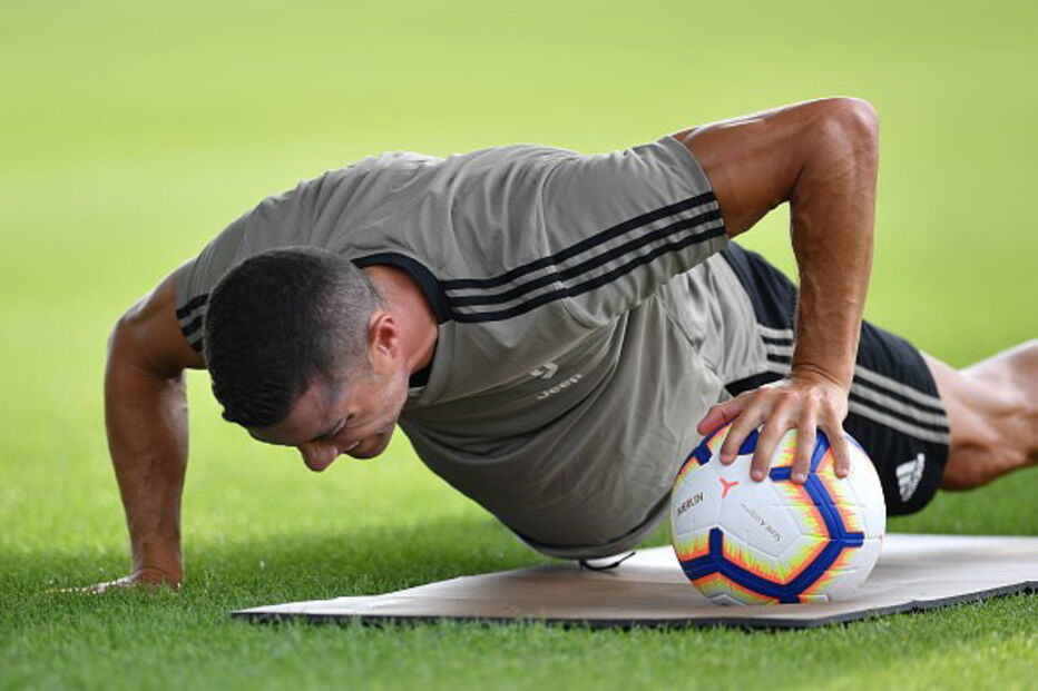 Cristiano Ronaldo nos treinos do clube italiano