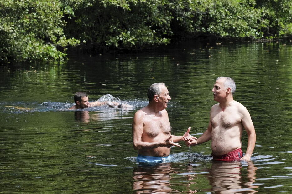Marcelo na praia fluvial de Nandufe, em Tondela