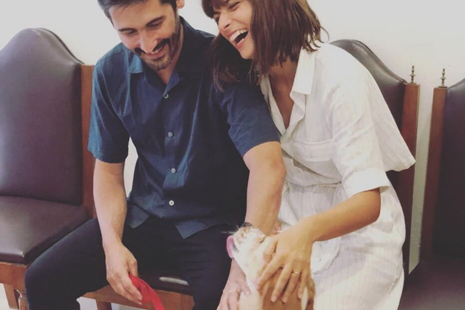 Benedita e Francisco num momento de cumplicidade partilhado pelo artista plástico