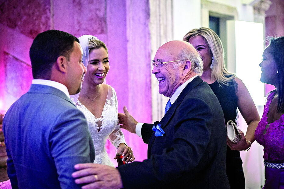 Sousa Cintra com os noivos