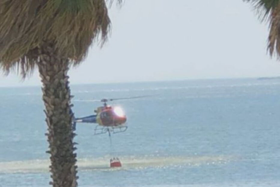 Um meio aéreo foi mobilizado