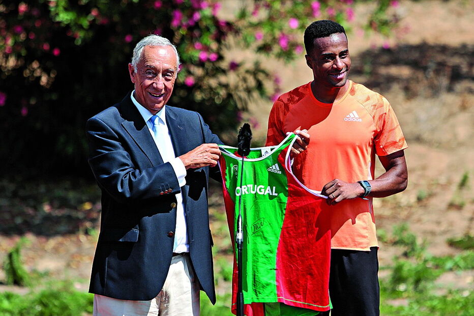 Marcelo Rebelo de Sousa esteve ontem presente em Albufeira, Algarve, no treino de Nelson Évora