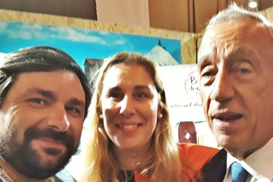 Rui Nunes Figueiredo e a mulher Alexandra Nunes com o Presidente da República