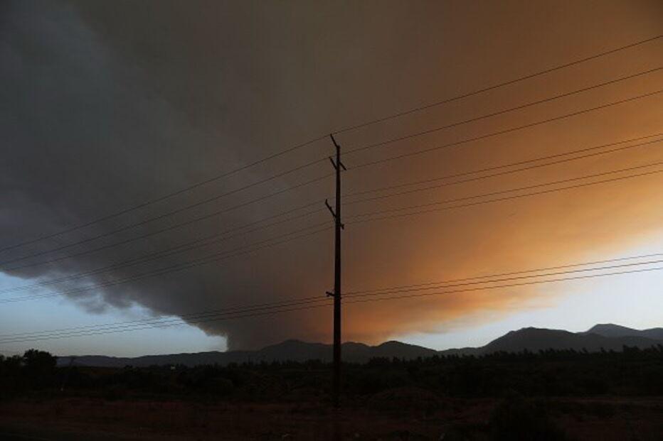 Nuvem de fumo dos incêndios, na Califórnia