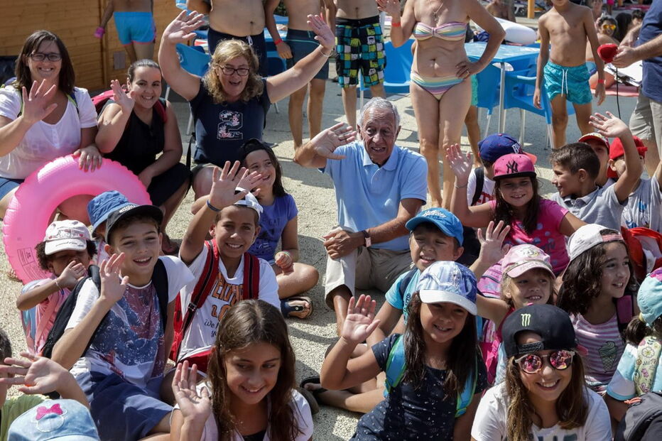Marcelo na Praia das Rocas, em Castanheira de Pera
