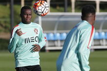 Bruma num treino da Seleção Nacional