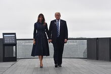 Donald Trump durante homenagem a vítimas do 11 de setembro