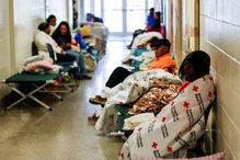 População foi colocada em abrigos e muitos protegeram as suas casas com tábuas de madeira