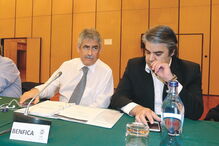 Luís Filipe Vieira, presidente do Benfica, e Paulo Gonçalves