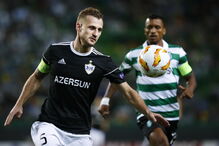 Jogadores em ação no Sporting - Qarabag