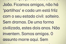 Mensagem partilhada pelo apresentador