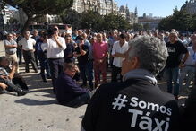 Protesto dos taxistas no Porto