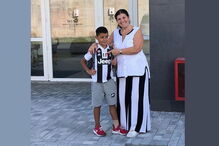 Dolores Aveiro com Cristianinho em Turim