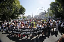Taxistas em protesto