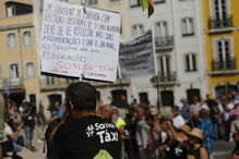 Taxistas em protesto