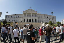 Taxistas em protesto