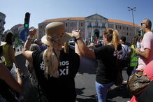 Taxistas em protesto