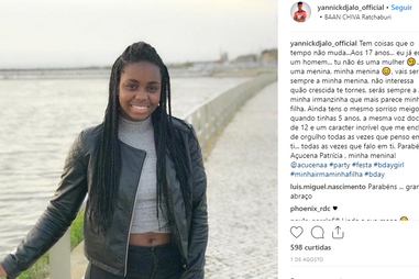 A mensagem de parabéns do jogador para a irmã, quando esta fez 17 anos