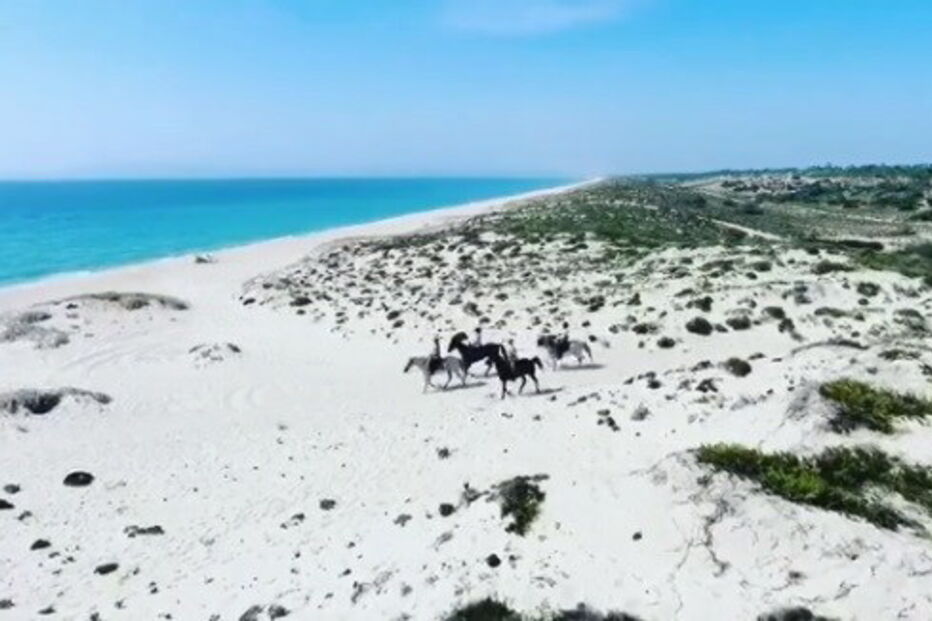 Madonna faz passeio a cavalo na praia da Comporta