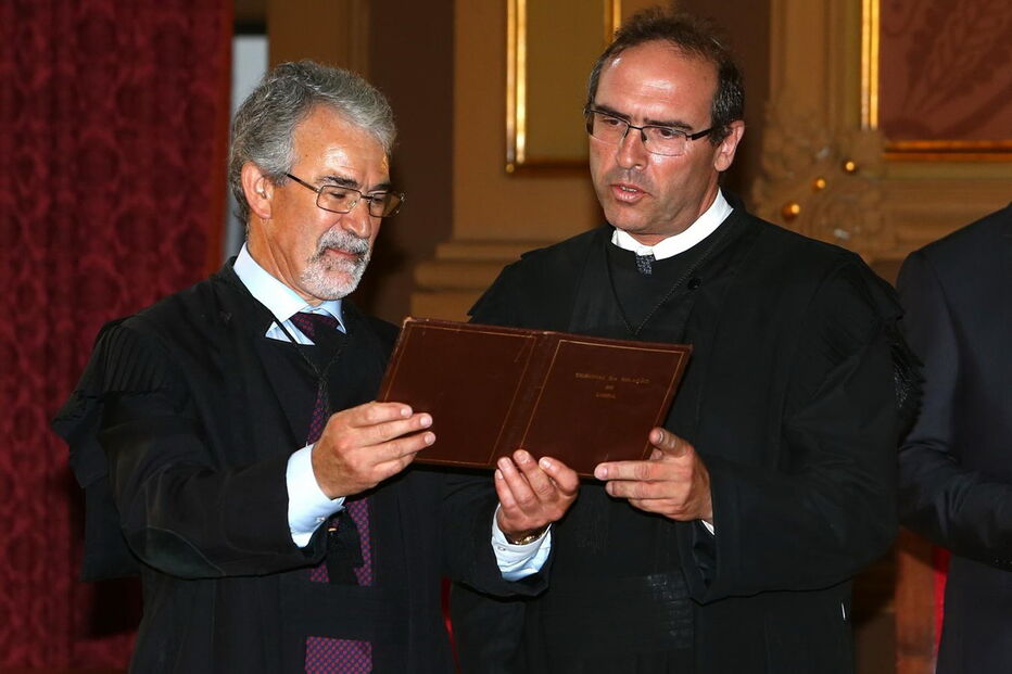 O juízes Rui Teixeira e Orlando Nascimento,, na tua de posse dos novos desembargadores da Relação de Lisboa