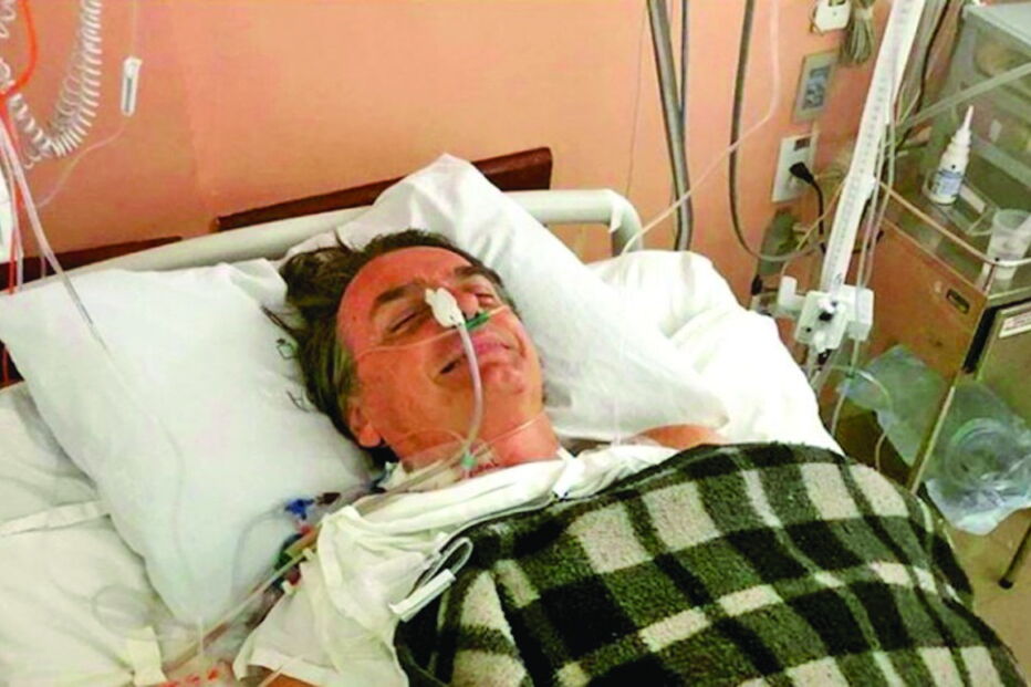 Bolsonaro na cama do hospital de Juiz de Fora