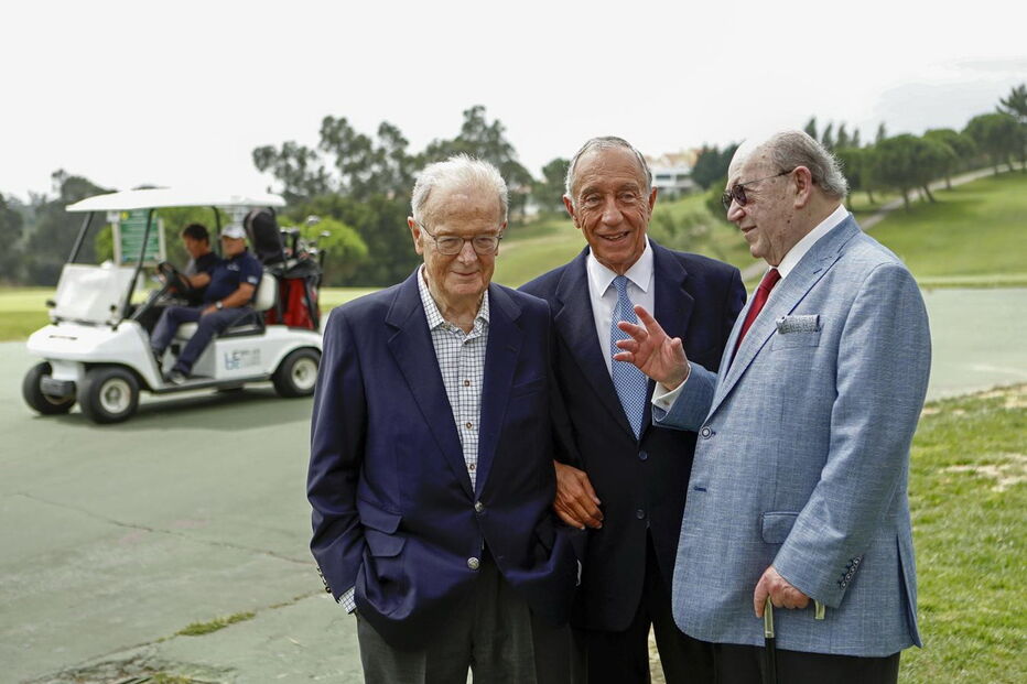 Marcelo Rebelo de Sousa e Jorge Sampaio na Taça do Presidente da República, em golfe