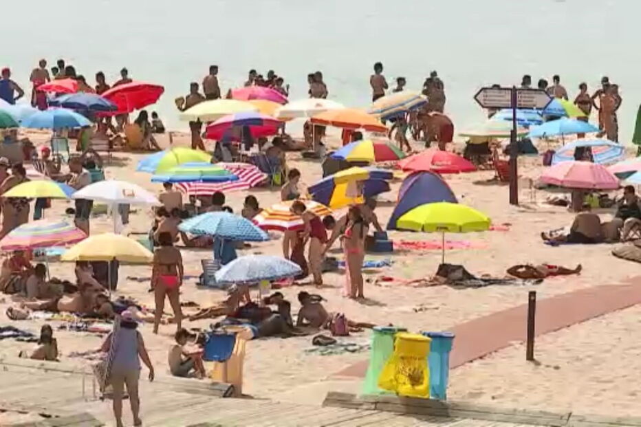temperaturas, calor, termómetros, praia