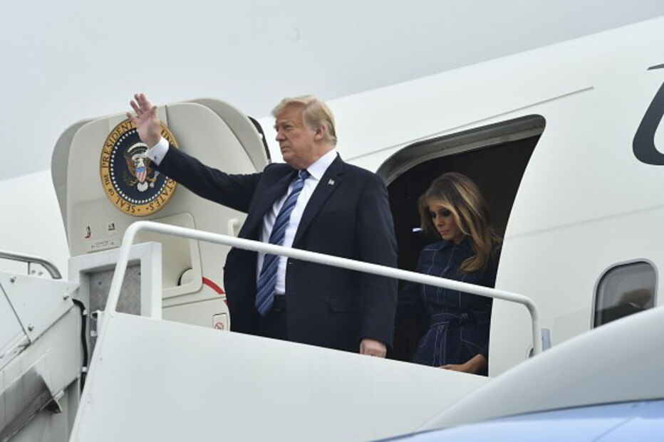 Donald Trump durante homenagem a vítimas do 11 de setembro